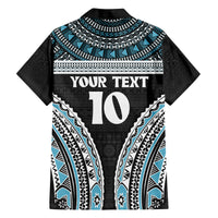 Custom Flying Fijians Rugby Family Matching Long Sleeve Bodycon Dress and Hawaiian Shirt Tapa Tribal Cloth Black Color LT03 - Polynesian Pride