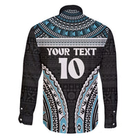 Custom Flying Fijians Rugby Family Matching Mermaid Dress and Hawaiian Shirt Tapa Tribal Cloth Black Color LT03 - Polynesian Pride