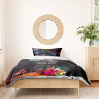 Personalised Kiribati Independence Day Bedding Set Frigatebird and Plumeria Hibiscus Flower LT03 - Polynesian Pride