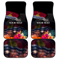 Personalised Kiribati Independence Day Car Mats Frigatebird and Plumeria Hibiscus Flower LT03 - Polynesian Pride