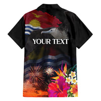 Personalised Kiribati Independence Day Hawaiian Shirt Frigatebird and Plumeria Hibiscus Flower LT03 - Polynesian Pride