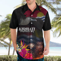 Personalised Kiribati Independence Day Hawaiian Shirt Frigatebird and Plumeria Hibiscus Flower LT03 - Polynesian Pride
