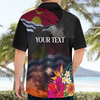 Personalised Kiribati Independence Day Hawaiian Shirt Frigatebird and Plumeria Hibiscus Flower LT03 - Polynesian Pride