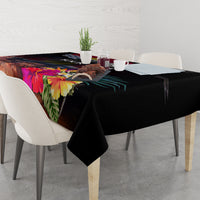 Personalised Kiribati Independence Day Tablecloth Frigatebird and Plumeria Hibiscus Flower LT03 - Polynesian Pride