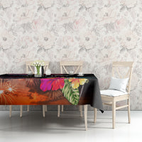 Personalised Kiribati Independence Day Tablecloth Frigatebird and Plumeria Hibiscus Flower LT03 - Polynesian Pride