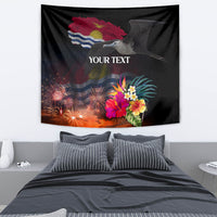 Personalised Kiribati Independence Day Tapestry Frigatebird and Plumeria Hibiscus Flower LT03 - Polynesian Pride