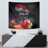 Personalised Kiribati Independence Day Tapestry Frigatebird and Plumeria Hibiscus Flower LT03 - Polynesian Pride