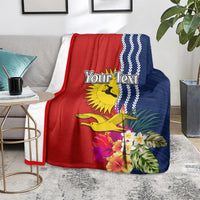 Personalised Kiribati Independence Day Blanket Kiribati Map With Flag Color LT03 - Polynesian Pride