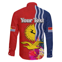 Kiribati Independence Day Family Matching Off Shoulder Maxi Dress and Hawaiian Shirt Kiribati Map With Flag Color
