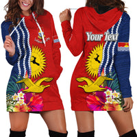 Personalised Kiribati Independence Day Hoodie Dress Kiribati Map With Flag Color LT03 - Polynesian Pride