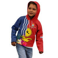 Personalised Kiribati Independence Day Kid Hoodie Kiribati Map With Flag Color LT03 - Polynesian Pride