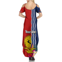 Personalised Kiribati Independence Day Summer Maxi Dress Kiribati Map With Flag Color LT03 - Polynesian Pride