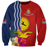 Personalised Kiribati Independence Day Sweatshirt Kiribati Map With Flag Color LT03 Unisex Red - Polynesian Pride