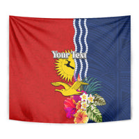 Personalised Kiribati Independence Day Tapestry Kiribati Map With Flag Color LT03 - Polynesian Pride