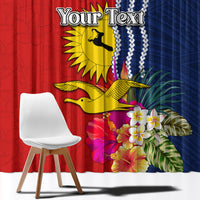 Personalised Kiribati Independence Day Window Curtain Kiribati Map With Flag Color LT03 - Polynesian Pride