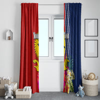 Personalised Kiribati Independence Day Window Curtain Kiribati Map With Flag Color LT03 - Polynesian Pride