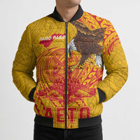 Personalized American Samoa Fautasi Race Bomber Puffer Jacket Aeto Pago Pago with Eagle Samoan Tribal Patterns LT03 - Polynesian Pride