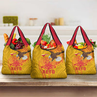 American Samoa Fautasi Race Grocery Bag Aeto Pago Pago with Eagle Samoan Tribal Patterns LT03 3-pack One Size Multicolor - Polynesian Pride