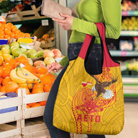 American Samoa Fautasi Race Grocery Bag Aeto Pago Pago with Eagle Samoan Tribal Patterns LT03 - Polynesian Pride