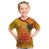 Personalized American Samoa Fautasi Race Kid T Shirt Aeto Pago Pago with Eagle Samoan Tribal Patterns LT03 Multicolor - Polynesian Pride