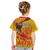 Personalized American Samoa Fautasi Race Kid T Shirt Aeto Pago Pago with Eagle Samoan Tribal Patterns LT03 - Polynesian Pride