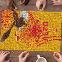 American Samoa Fautasi Race Puzzle Aeto Pago Pago with Eagle Samoan Tribal Patterns LT03 - Polynesian Pride