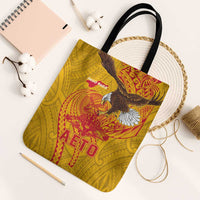 American Samoa Fautasi Race Tote Bag Aeto Pago Pago with Eagle Samoan Tribal Patterns LT03 Black Strap One Size Multicolor - Polynesian Pride