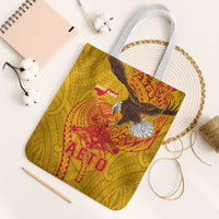 American Samoa Fautasi Race Tote Bag Aeto Pago Pago with Eagle Samoan Tribal Patterns LT03 White Strap One Size Multicolor - Polynesian Pride
