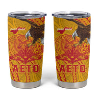 American Samoa Fautasi Race Tumbler Cup Aeto Pago Pago with Eagle Samoan Tribal Patterns LT03 Multicolor - Polynesian Pride