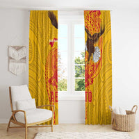 American Samoa Fautasi Race Window Curtain Aeto Pago Pago with Eagle Samoan Tribal Patterns LT03 - Polynesian Pride