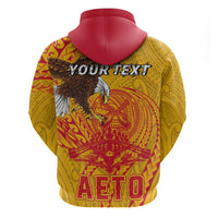 Personalized American Samoa Fautasi Race Zip Hoodie Aeto Pago Pago with Eagle Samoan Tribal Patterns LT03 - Polynesian Pride