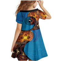 Fiji and Australia Together Family Matching Mermaid Dress and Hawaiian Shirt Tapa Tribal Tattoo mix Aboriginal Pattern