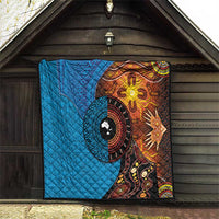 Fiji and Australia Together Quilt Tapa Tribal Tattoo mix Aboriginal Pattern