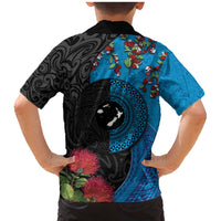 Fiji and New Zealand Together Family Matching Mermaid Dress and Hawaiian Shirt Tapa Maori Tattoo mix Tagimoucia and Pohutukawa