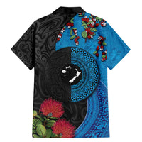 Fiji and New Zealand Together Family Matching Mermaid Dress and Hawaiian Shirt Tapa Maori Tattoo mix Tagimoucia and Pohutukawa