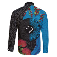 Fiji and New Zealand Together Family Matching Puletasi and Hawaiian Shirt Tapa Maori Tattoo mix Tagimoucia and Pohutukawa