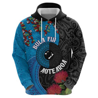 Fiji and New Zealand Together Hoodie Tapa Maori Tattoo mix Tagimoucia and Pohutukawa