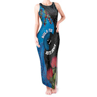 Fiji and New Zealand Together Tank Maxi Dress Tapa Maori Tattoo mix Tagimoucia and Pohutukawa