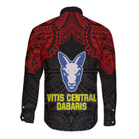 Vitis Central Dabaris Rugby Long Sleeve Button Shirt Papua New Guinea Polynesian Tattoo LT03 - Polynesian Pride