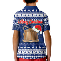 Tokelau Christmas Kid Polo Shirt Santa Claus Tokelau Flag and Coat of Arms with Polynesian Pattern LT03 - Polynesian Pride