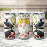 New Zealand Pohutukawa Tui Bird Tumbler Cup Kowhai Version LT03 - Polynesian Pride
