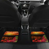 New Zealand ANZAC Day Car Mats Pohutukawa Flower and Tui Bird LT03 - Polynesian Pride