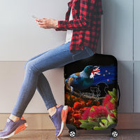 New Zealand ANZAC Day Luggage Cover Pohutukawa Flower and Tui Bird LT03 - Polynesian Pride