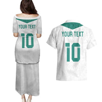 Custom New Zealand Football Couples Matching Puletasi and Hawaiian Shirt Go All Silver Ferns - Towards World Cup 2026