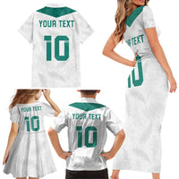 Custom New Zealand Football Family Matching Short Sleeve Bodycon Dress and Hawaiian Shirt Go All Silver Ferns - Towards World Cup 2026