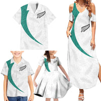 Custom New Zealand Football Family Matching Summer Maxi Dress and Hawaiian Shirt Go All Silver Ferns - Towards World Cup 2026