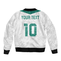 Custom New Zealand Football Sleeve Zip Bomber Jacket Go All Silver Ferns - Towards World Cup 2026