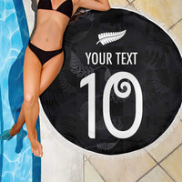 Custom New Zealand Rugby Beach Blanket All Silver Ferns Blacks