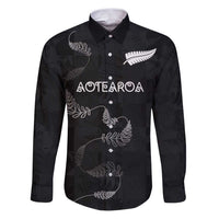 Custom New Zealand Rugby Family Matching Puletasi and Hawaiian Shirt All Silver Ferns Blacks
