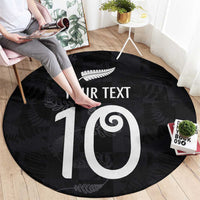 Custom New Zealand Rugby Round Carpet All Silver Ferns Blacks